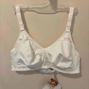 NEW Anita Kwik Klip Wire-free Nursing Bra Smooth Cup Microfiber Lace 5067 White